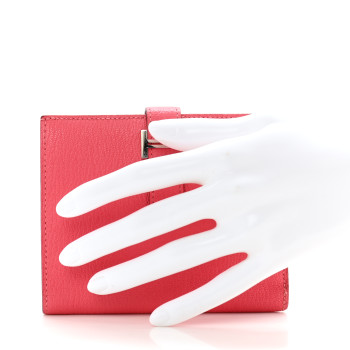 HERMES Chevre Mysore Bearn Compact Wallet Rose Lipstick HERMES Chevre Mysore Bearn Compact Wallet Rose Lipstick