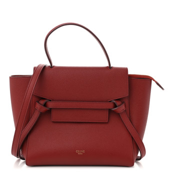 CELINE Grained Calfskin Nano Belt Bag Ruby