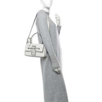 FENDI X MARC JACOBS Nappa Logo Medium Baguette White