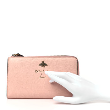 GUCCI Calfskin Cellarius Blind For Love Wristlet Perfect Pink