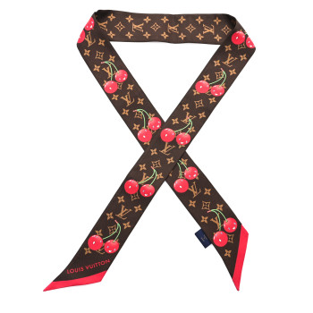 LOUIS VUITTON LV X TM Silk Monogram Cerises Bandeau Brown