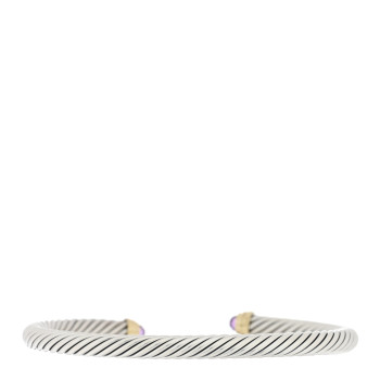 DAVID YURMAN Sterling Silver 14K Yellow Gold Amethyst 5mm Cable Classics Petite Color Bracelet