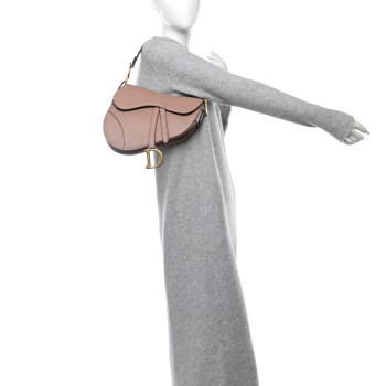 CHRISTIAN DIOR Grained Calfskin Saddle Bag Fard