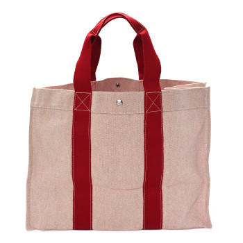 HERMES Canvas Herline GM Tote Red HERMES Canvas Herline GM Tote Red