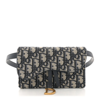 CHRISTIAN DIOR Oblique Saddle Belt Bag Blue