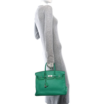 HERMES Taurillon Clemence Birkin 35 Menthe