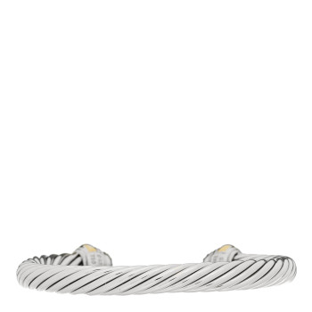 DAVID YURMAN Sterling Silver 18K Yellow Gold Diamond Pave 7mm Cable Classics Bracelet