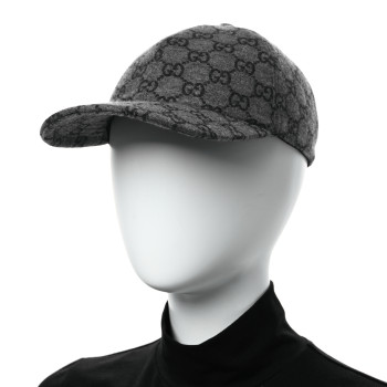 GUCCI Covered Wool GG Monogram Baseball Hat L Grey Dark Grey