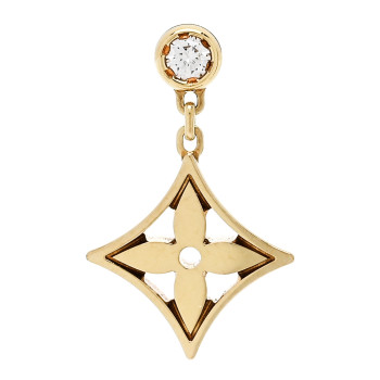 LOUIS VUITTON 18K Yellow Gold Diamond Idylle Blossom Single Stud Earring