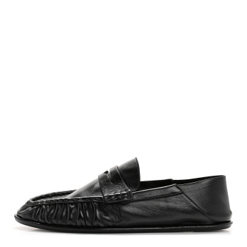 SAINT LAURENT Calfskin Le Loafer Foldable Mens Penny Slippers 40 Black