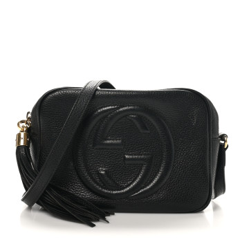 GUCCI Pebbled Calfskin Small Soho Disco Bag Black