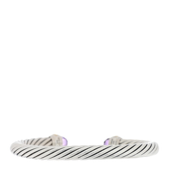 DAVID YURMAN Sterling Silver 14K Yellow Gold Amethyst 7mm Cable Classics Bracelet