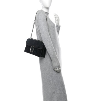 GUCCI Suede Small Dionysus Shoulder Bag Black
