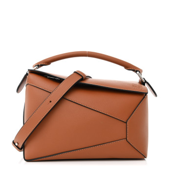 LOEWE Calfskin Small Puzzle Edge Bag Tan