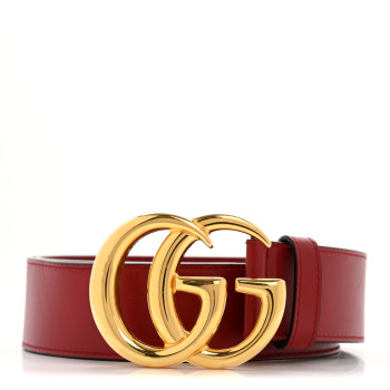 GUCCI Calfskin Double G 40mm Belt 75 30 Red