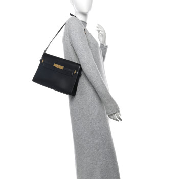SAINT LAURENT Smooth Calfskin Manhattan Shoulder Bag Black