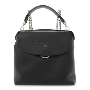 FENDI Vitello Century Opaco Large Back to School Backpack Black