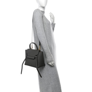 CELINE Baby Grained Calfskin Micro Belt Bag Grey