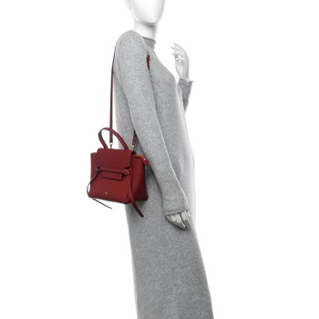 CELINE Grained Calfskin Nano Belt Bag Ruby