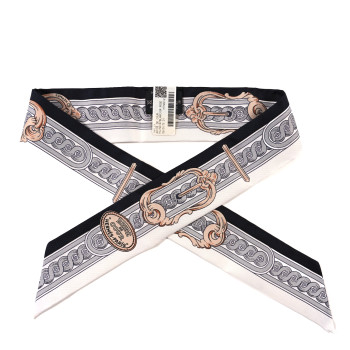 HERMES Silk Bride De Cour Twilly Black White Or Rose