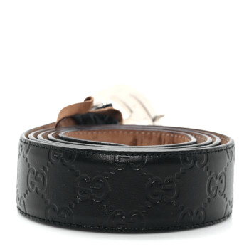GUCCI Guccissima Signature Interlocking G 40mm Belt 120 48 Black