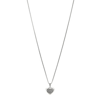 DAVID YURMAN Sterling Silver Diamond Cable Heart Pendant Necklace