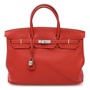 HERMES Taurillon Clemence Birkin 40 Sanguine