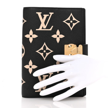 LOUIS VUITTON Empreinte Monogram Giant Paul Notebook Cover MM Black Beige