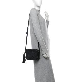 GUCCI Pebbled Calfskin Small Soho Disco Bag Black