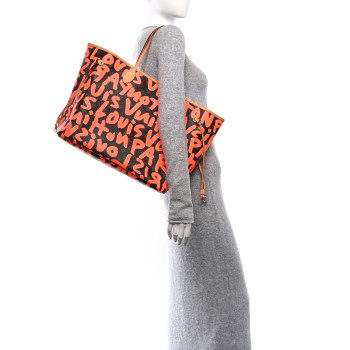 LOUIS VUITTON Monogram Graffiti Neverfull GM Orange
