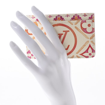 LOUIS VUITTON Monogram Tiles By The Pool Card Holder Coral