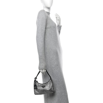 PRADA Satin Crystal Mini Re-Edition 2000 Bag Cristal