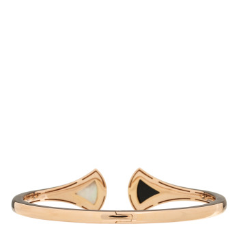 BULGARI 18K Rose Gold Mother of Pearl Black Onyx Divas Dream Cuff Bracelet