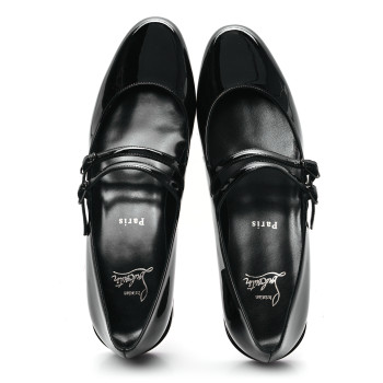 CHRISTIAN LOUBOUTIN Patent Sweet Jane Flats 40 Black