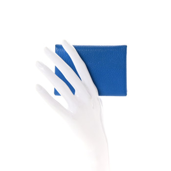 HERMES Chevre Mysore Calvi Duo Card Case Bleu Hydra