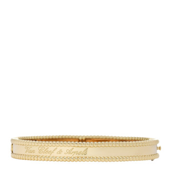 VAN CLEEF & ARPELS 18K Yellow Gold Perlee Signature Bangle Bracelet M