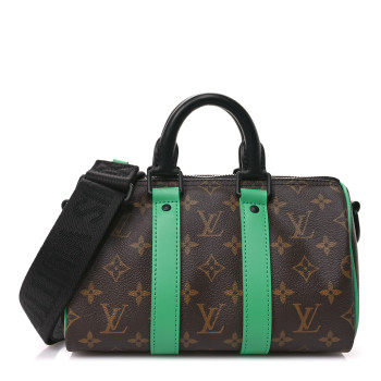 LOUIS VUITTON Monogram Macassar Keepall Bandouliere 25 Minty Green