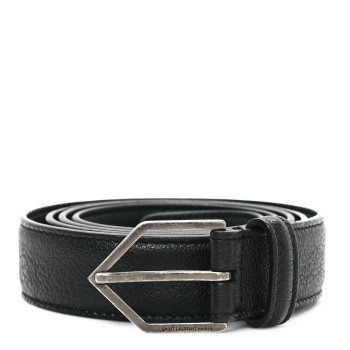 SAINT LAURENT Lambskin Buckle Belt 90 36 Black