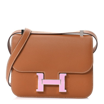 HERMES Epsom Enamel Constance 24 Gold Mauve Sylvestre
