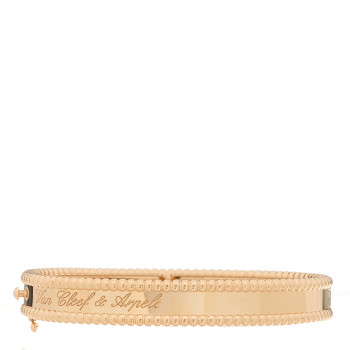 VAN CLEEF & ARPELS 18K Rose Gold Perlee Signature Bangle Bracelet XS