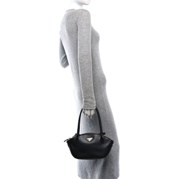 PRADA City Calf Small Triangle Handbag Black