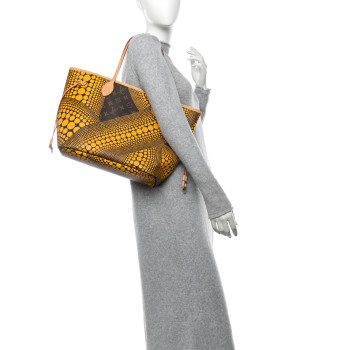 LOUIS VUITTON Monogram Kusama Waves Neverfull MM Yellow