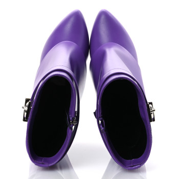 GIVENCHY Calfskin Shark Lock Ankle Boots 39.5 Ultraviolet