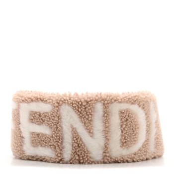 FENDI Shearling Vitello Grace Nastro Logo Strap You Plaster Ice