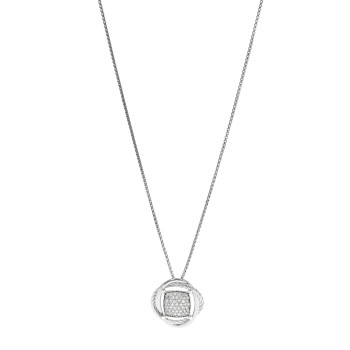 DAVID YURMAN Sterling Silver Diamond 20mm Infinity Pendant Necklace