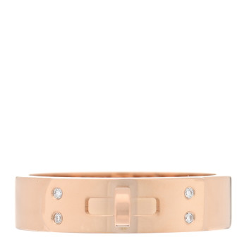 HERMES 18K Rose Gold Diamond PM Kelly Ring 54 7