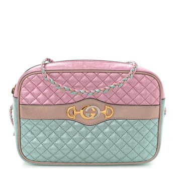GUCCI Laminated Nappa Trapuntata Small Zumi Shoulder Bag Rosa Lago Rame GUCCI Laminated Nappa Trapuntata Small Zumi Shoulder Bag Rosa Lago Rame