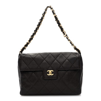 CHANEL Caviar Quilted Medium Single Flap Brown
