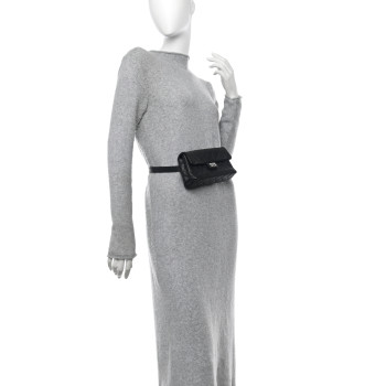 CHANEL Grained Calfskin Quilted 2.55 Reissue Flap Belt Bag Clutch  Black