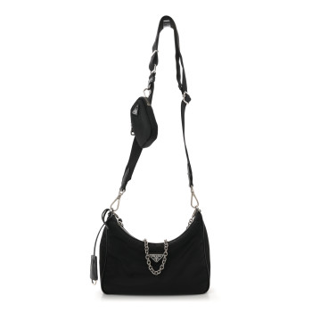 PRADA Nylon Re-Edition 2005 Shoulder Bag Black